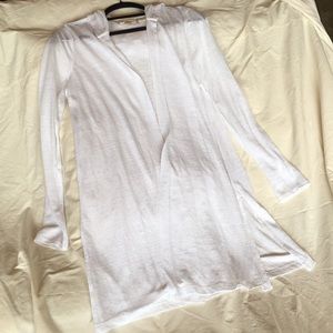 Cynthia Rowley White linen, knee length cardigan